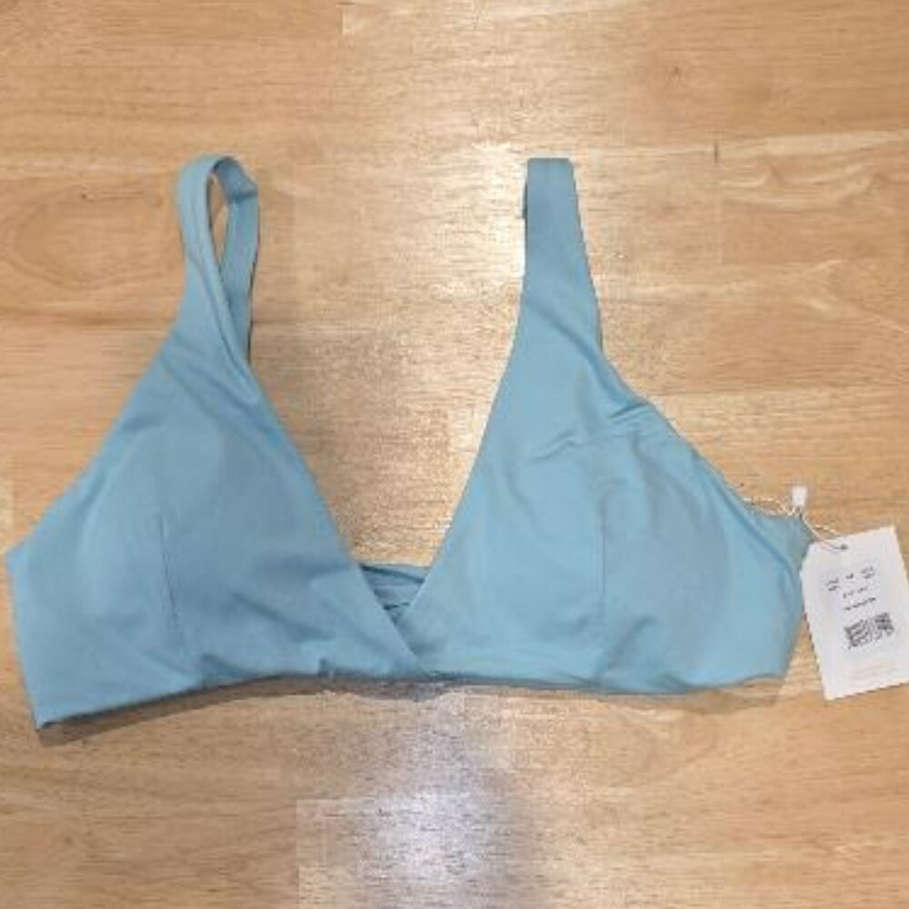 Andie‎ Light Blue Triangle Bikini Top Womens Large